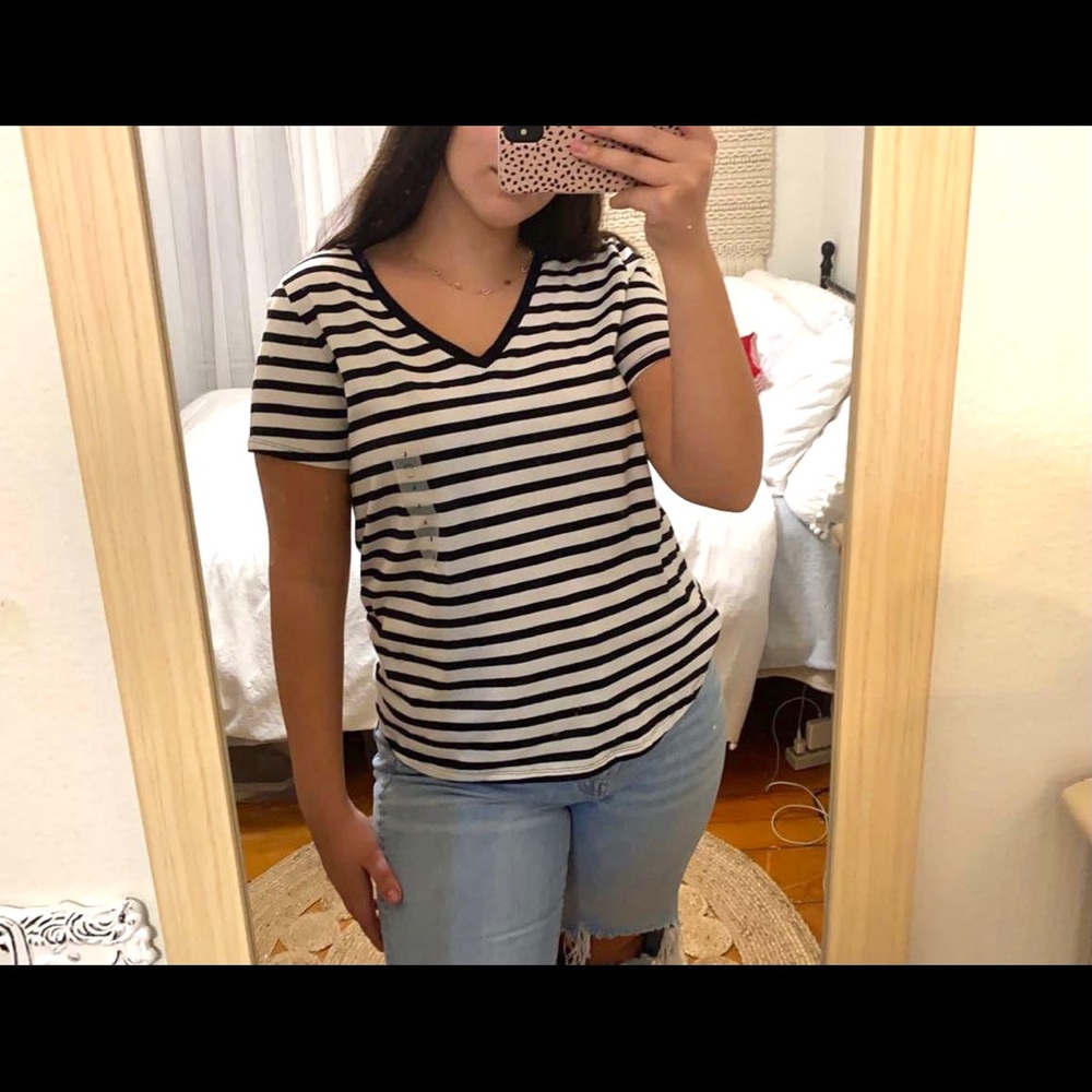 V-Neck Striped Shirt
